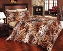 Lenjerie pat doua persoane din bumbac satinat 100% LEOPARD