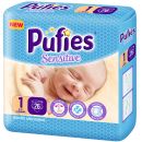 Scutece nr. 1 Pufies Baby Sensitive, 2-5 kg, 26 buc